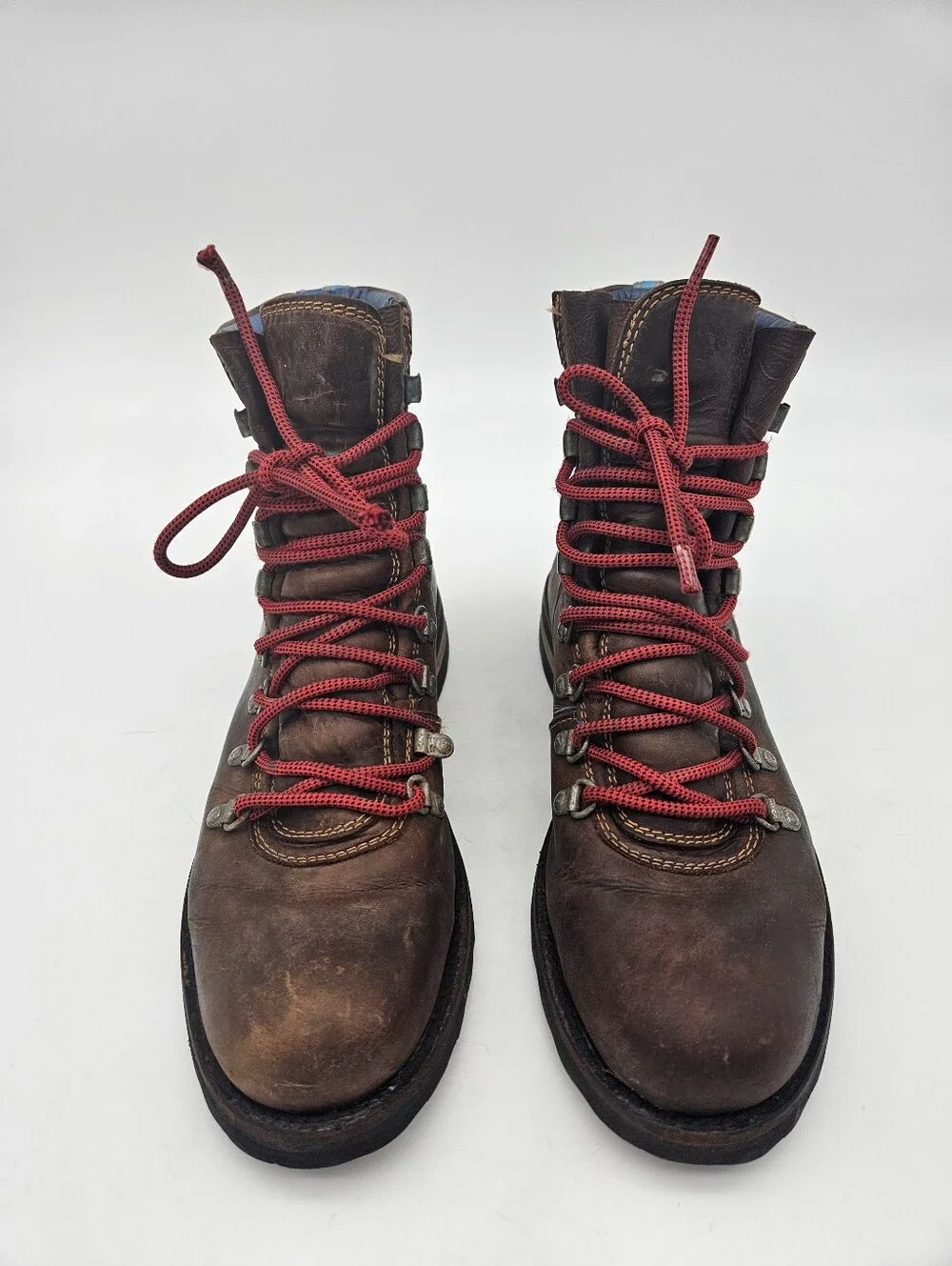 John Fluevog Brown Banker Soros Lace Up Leather Boots Mens Sz 7